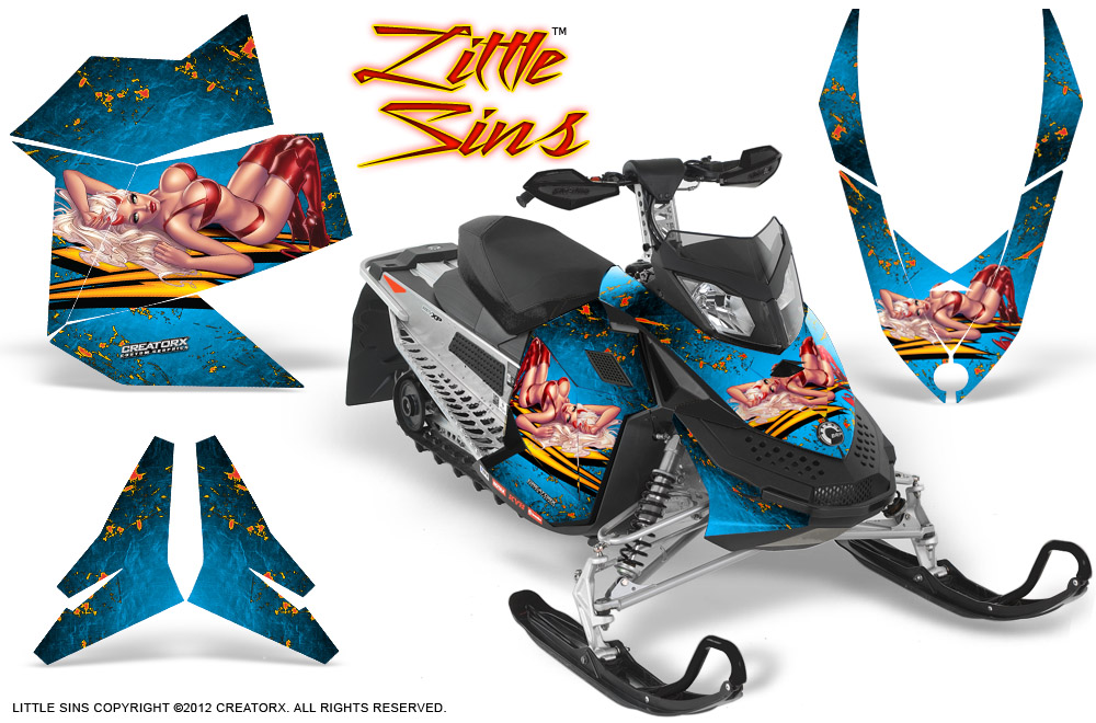 Skidoo REV XP Graphics Kit Little Sins Blue Ice